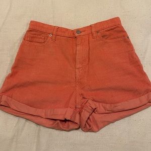 BDG coral corduroy shorts